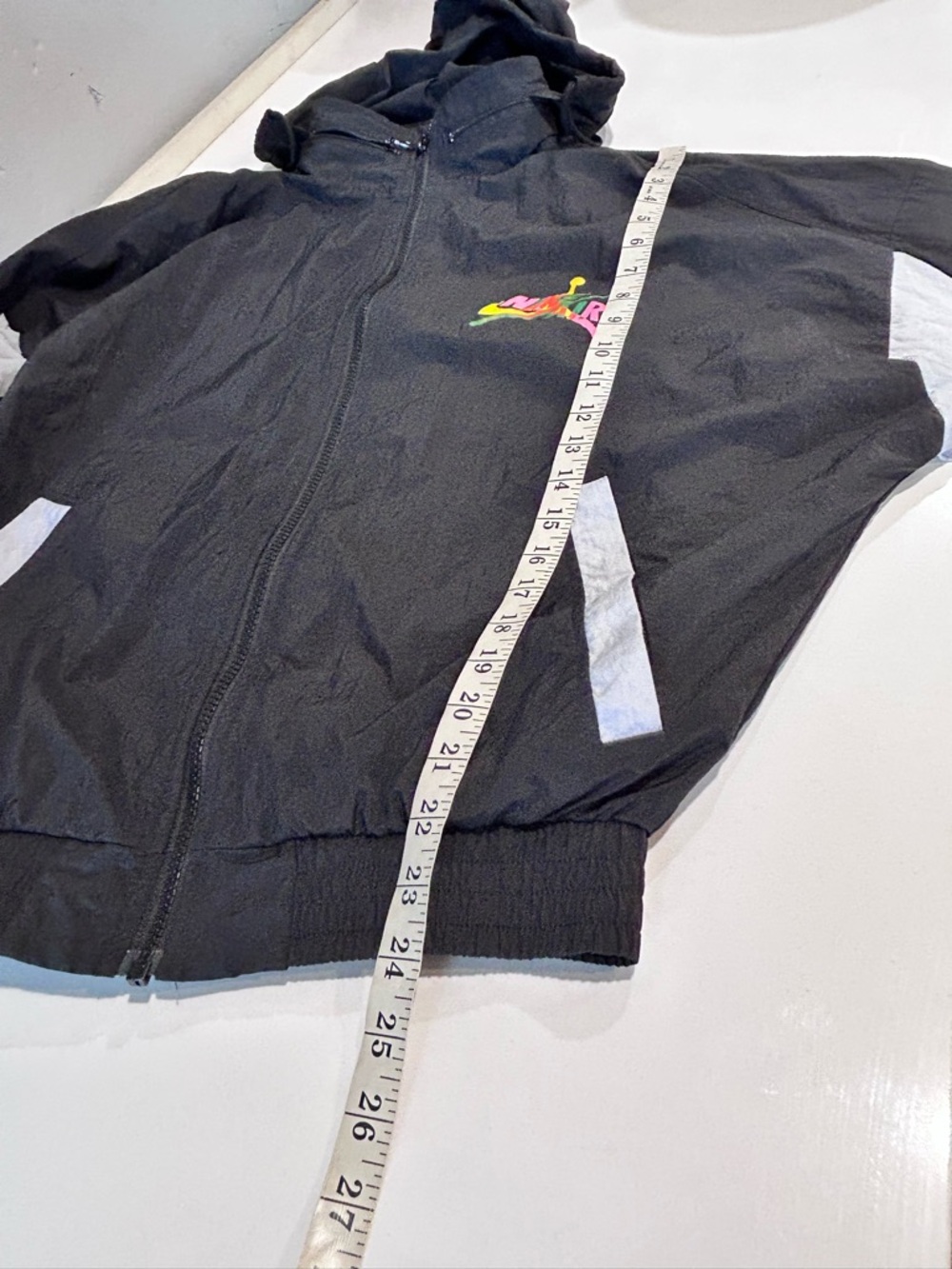 Nike Black Windbreaker Jacket with Neon Yellow, Green & Pink Graphic - Picture 14 of 16